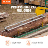 Fence & Gate Accessories: VEVOR Rail Mill Guide System, 9 ft Milling Guide, 4 Crossbar Kits Chainsaw Mill Rail Guide, Aluminum Adjustable Saw Mill Rail System Work with Chainsaw Mills for Builders and Woodworkers