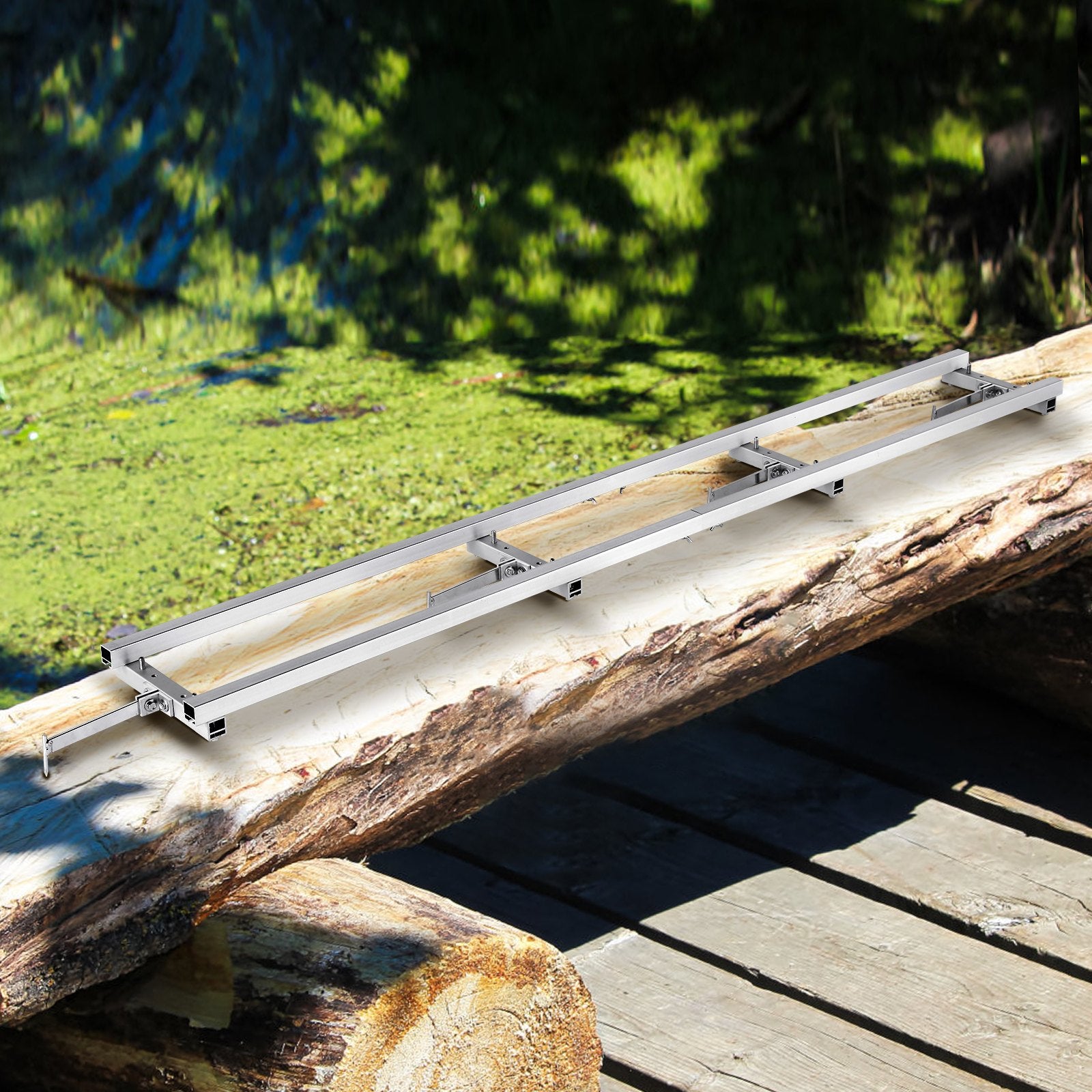 Fence & Gate Accessories: VEVOR Rail Mill Guide System, 9 ft Milling Guide, 4 Crossbar Kits Chainsaw Mill Rail Guide, Aluminum Adjustable Saw Mill Rail System Work with Chainsaw Mills for Builders and Woodworkers