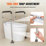 Table & Bar Stools: VEVOR Toilet Safety Rail, Bathroom Toilet Seat Frame, Adjustable Width & Height Fit Most Toilets, Supports 136 kg, Toilet Handles Grab Bars with Padded Armrests for Handicap, Disabled, Seniors