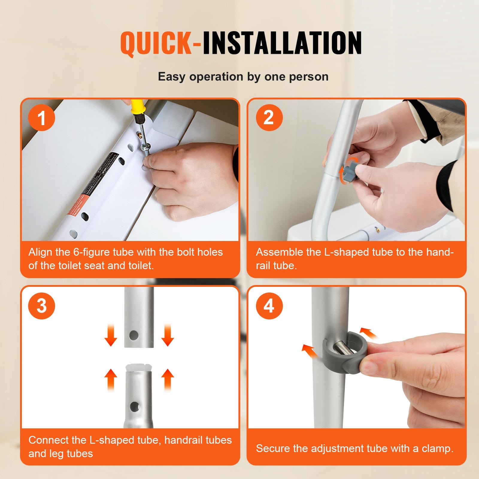 Table & Bar Stools: VEVOR Toilet Safety Rail, Bathroom Toilet Seat Frame, Adjustable Width & Height Fit Most Toilets, Supports 136 kg, Toilet Handles Grab Bars with Padded Armrests for Handicap, Disabled, Seniors