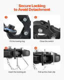 Automotive Repair & Speciality Tools: VEVOR Pintle Hitch 50.4 mm Receiver Hook 63.5 - 76.2 mm Lunette Ring 9070 kg