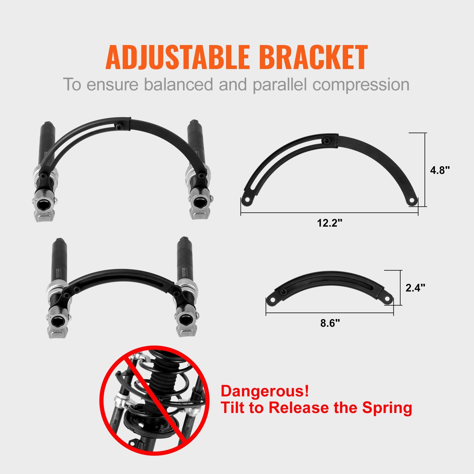 Automotive Repair & Speciality Tools: VEVOR Coil Spring Compressor Tool, 2 pcs Heavy Duty Macpherson Strut Spring Compressor Set, 2646 lbs Strut Spring Compressor with Safety Bracket and Carrying Case, for Car Truck ATV UTV