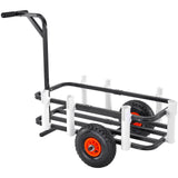 Tents: VEVOR Beach Fishing Cart, 91 kg Load Capacity, Fish and Marine Cart with Two 275 mm Big Wheels Rubber Balloon Tires for Sand, Heavy-Duty Steel Pier Wagon Trolley with 7 Rod Holders for Fishing, Picnic