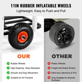 Tents: VEVOR Beach Fishing Cart, 91 kg Load Capacity, Fish and Marine Cart with Two 275 mm Big Wheels Rubber Balloon Tires for Sand, Heavy-Duty Steel Pier Wagon Trolley with 7 Rod Holders for Fishing, Picnic