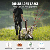 Tents: VEVOR Beach Fishing Cart, 91 kg Load Capacity, Fish and Marine Cart with Two 275 mm Big Wheels Rubber Balloon Tires for Sand, Heavy-Duty Steel Pier Wagon Trolley with 7 Rod Holders for Fishing, Picnic