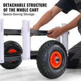 Tents: VEVOR Beach Fishing Cart, 91 kg Load Capacity, Fish and Marine Cart with Two 275 mm Big Wheels Rubber Balloon Tires for Sand, Heavy-Duty Steel Pier Wagon Trolley with 7 Rod Holders for Fishing, Picnic