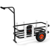 Tents: VEVOR Beach Fishing Cart, 91 kg Load Capacity, Fish and Marine Cart with Two 275 mm Big Wheels Rubber Balloon Tires for Sand, Heavy-Duty Steel Pier Wagon Trolley with 7 Rod Holders for Fishing, Picnic