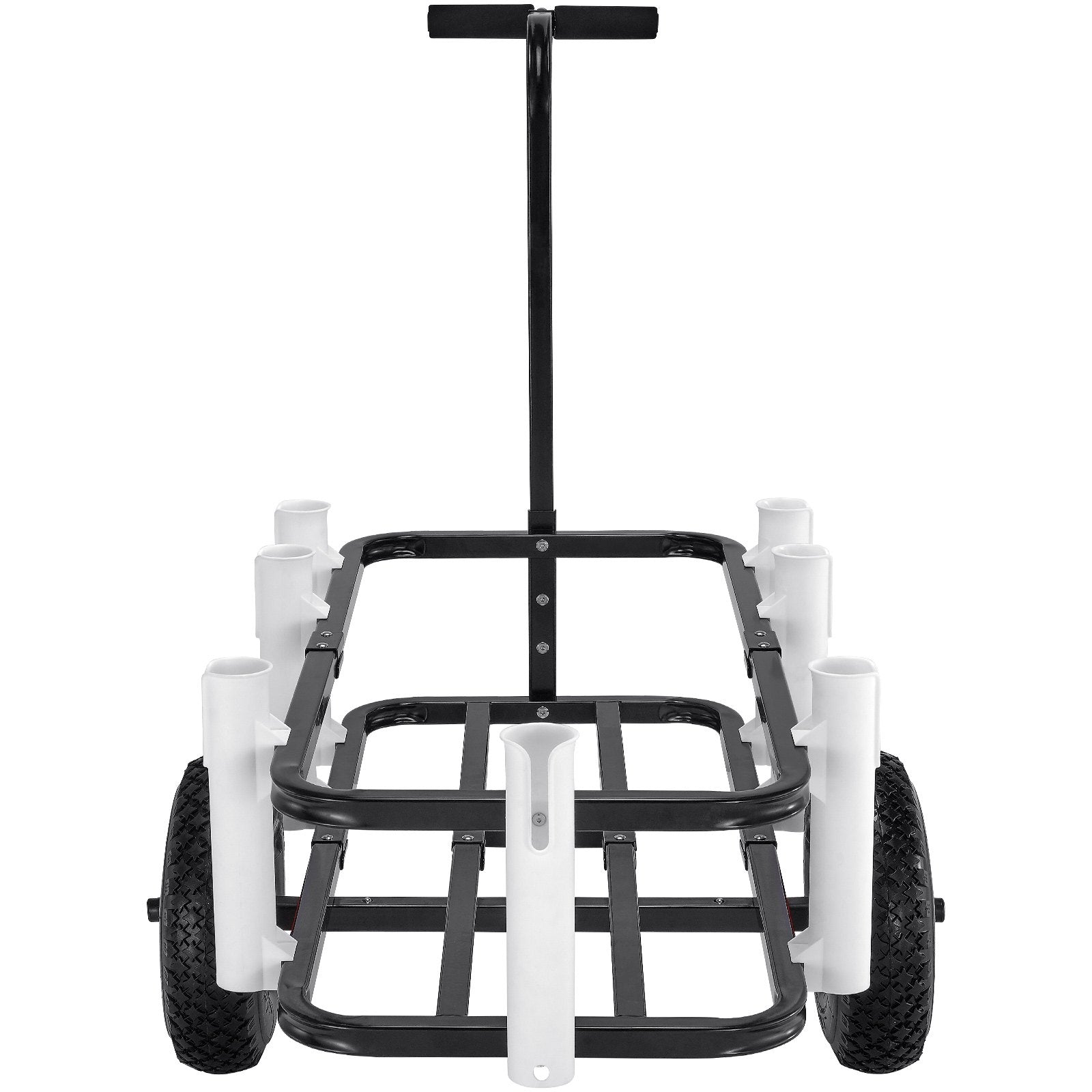Tents: VEVOR Beach Fishing Cart, 91 kg Load Capacity, Fish and Marine Cart with Two 275 mm Big Wheels Rubber Balloon Tires for Sand, Heavy-Duty Steel Pier Wagon Trolley with 7 Rod Holders for Fishing, Picnic
