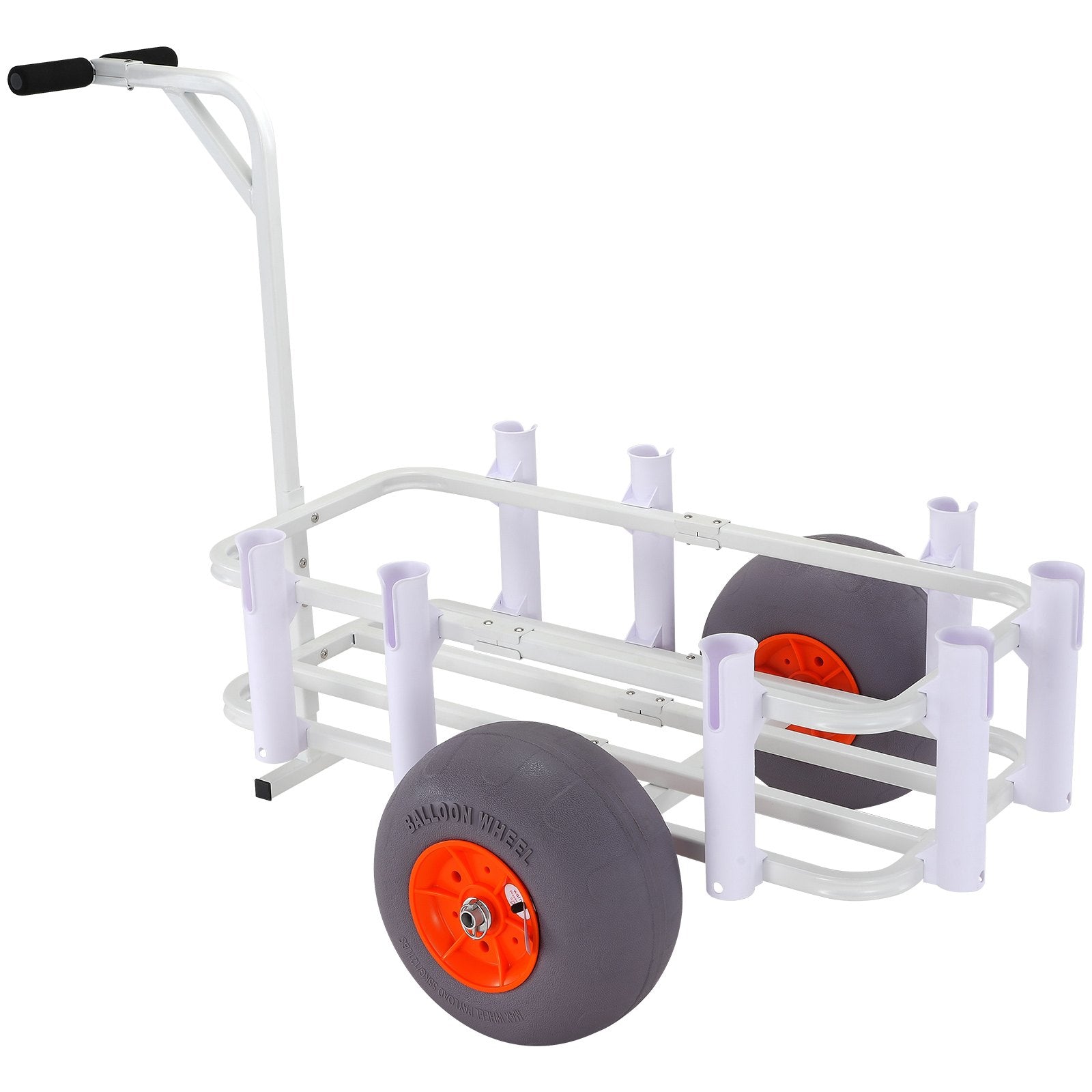Kitchen & Dining Trolleys: VEVOR Beach Fishing Cart, 136 kg Load Capacity, Fish and Marine Cart with Two 330 mm Big Wheels PU Balloon Tires for Sand, Heavy-Duty Aluminum Pier Wagon Trolley with 8 Rod Holders for Fishing, Picnic