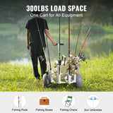 Kitchen & Dining Trolleys: VEVOR Beach Fishing Cart, 136 kg Load Capacity, Fish and Marine Cart with Two 330 mm Big Wheels PU Balloon Tires for Sand, Heavy-Duty Aluminum Pier Wagon Trolley with 8 Rod Holders for Fishing, Picnic