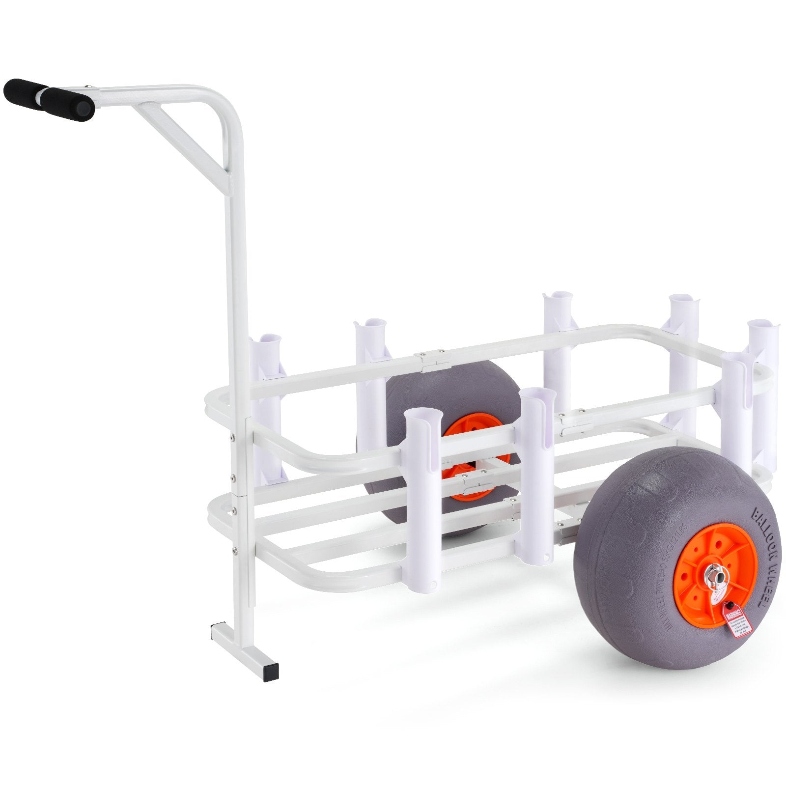 Kitchen & Dining Trolleys: VEVOR Beach Fishing Cart, 136 kg Load Capacity, Fish and Marine Cart with Two 330 mm Big Wheels PU Balloon Tires for Sand, Heavy-Duty Aluminum Pier Wagon Trolley with 8 Rod Holders for Fishing, Picnic