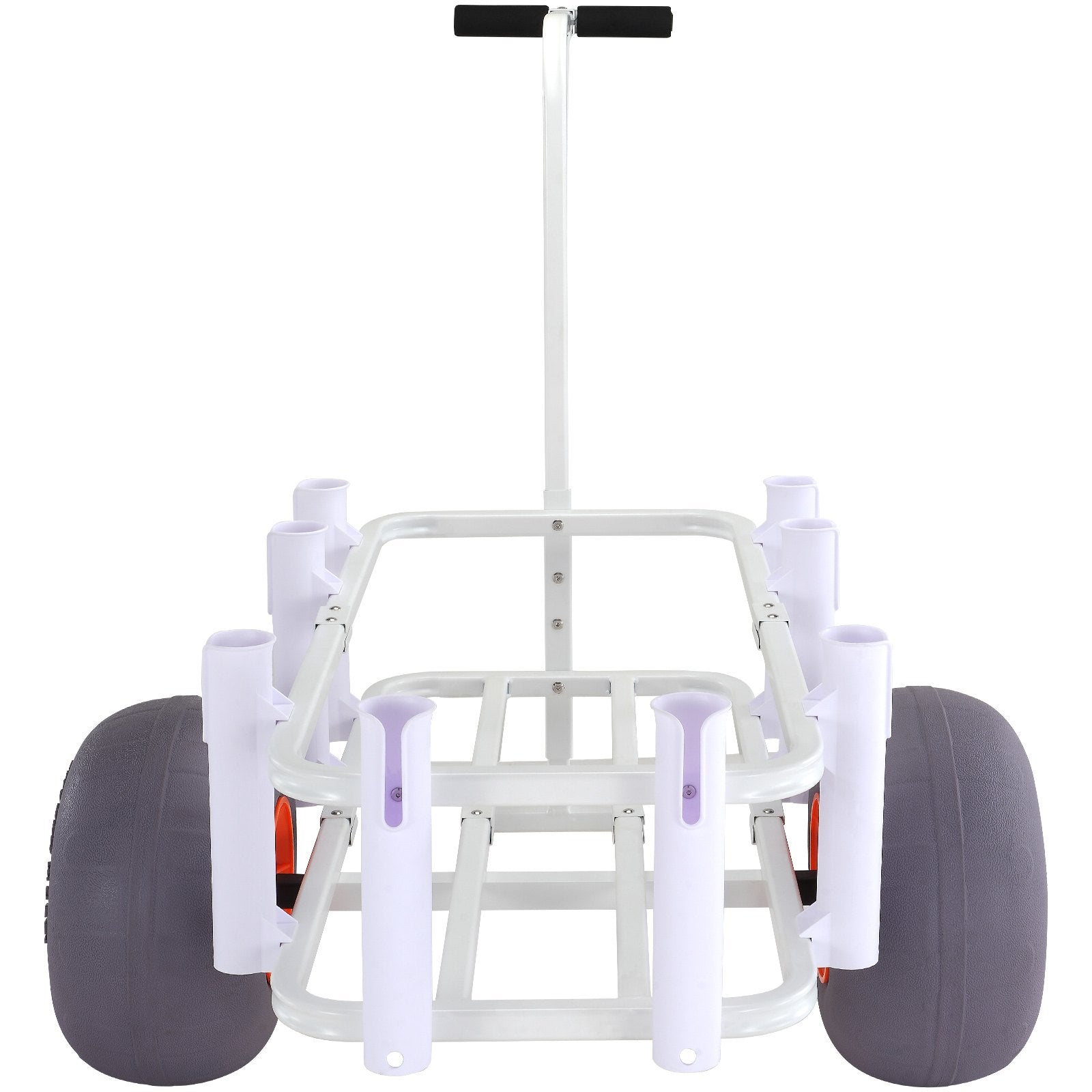 Kitchen & Dining Trolleys: VEVOR Beach Fishing Cart, 136 kg Load Capacity, Fish and Marine Cart with Two 330 mm Big Wheels PU Balloon Tires for Sand, Heavy-Duty Aluminum Pier Wagon Trolley with 8 Rod Holders for Fishing, Picnic