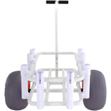 Kitchen & Dining Trolleys: VEVOR Beach Fishing Cart, 136 kg Load Capacity, Fish and Marine Cart with Two 330 mm Big Wheels PU Balloon Tires for Sand, Heavy-Duty Aluminum Pier Wagon Trolley with 8 Rod Holders for Fishing, Picnic