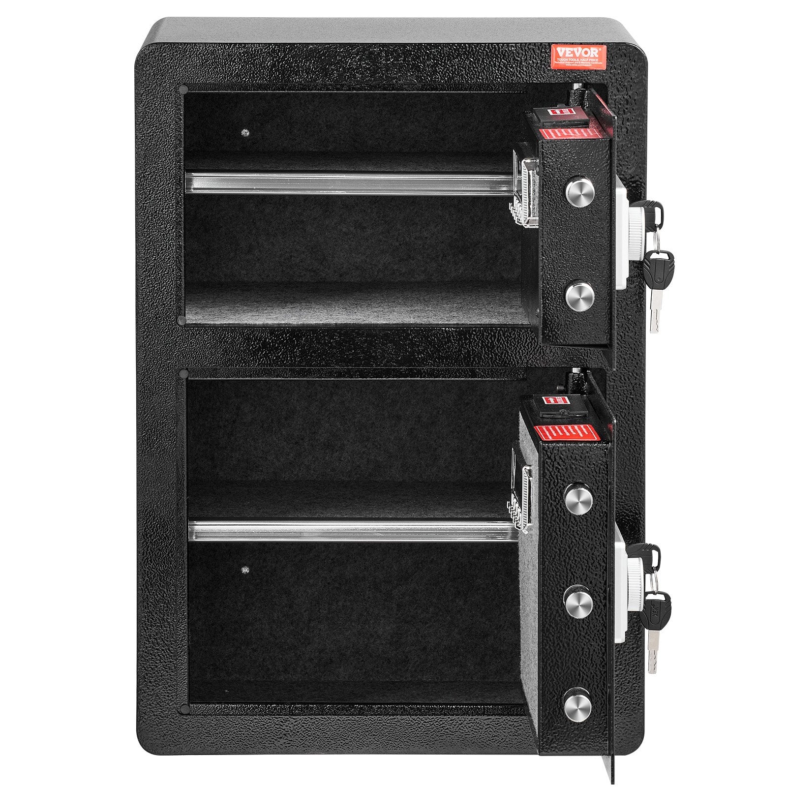 Electronic Door Locks: VEVOR Double Door 3.5 cu.ft Safe Box with Key Lock Password Fireproof Bag Black