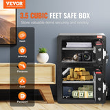 Electronic Door Locks: VEVOR Double Door 3.5 cu.ft Safe Box with Key Lock Password Fireproof Bag Black