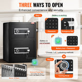 Electronic Door Locks: VEVOR Double Door 3.5 cu.ft Safe Box with Key Lock Password Fireproof Bag Black