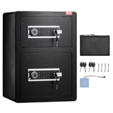 Electronic Door Locks: VEVOR Double Door 3.5 cu.ft Safe Box with Key Lock Password Fireproof Bag Black
