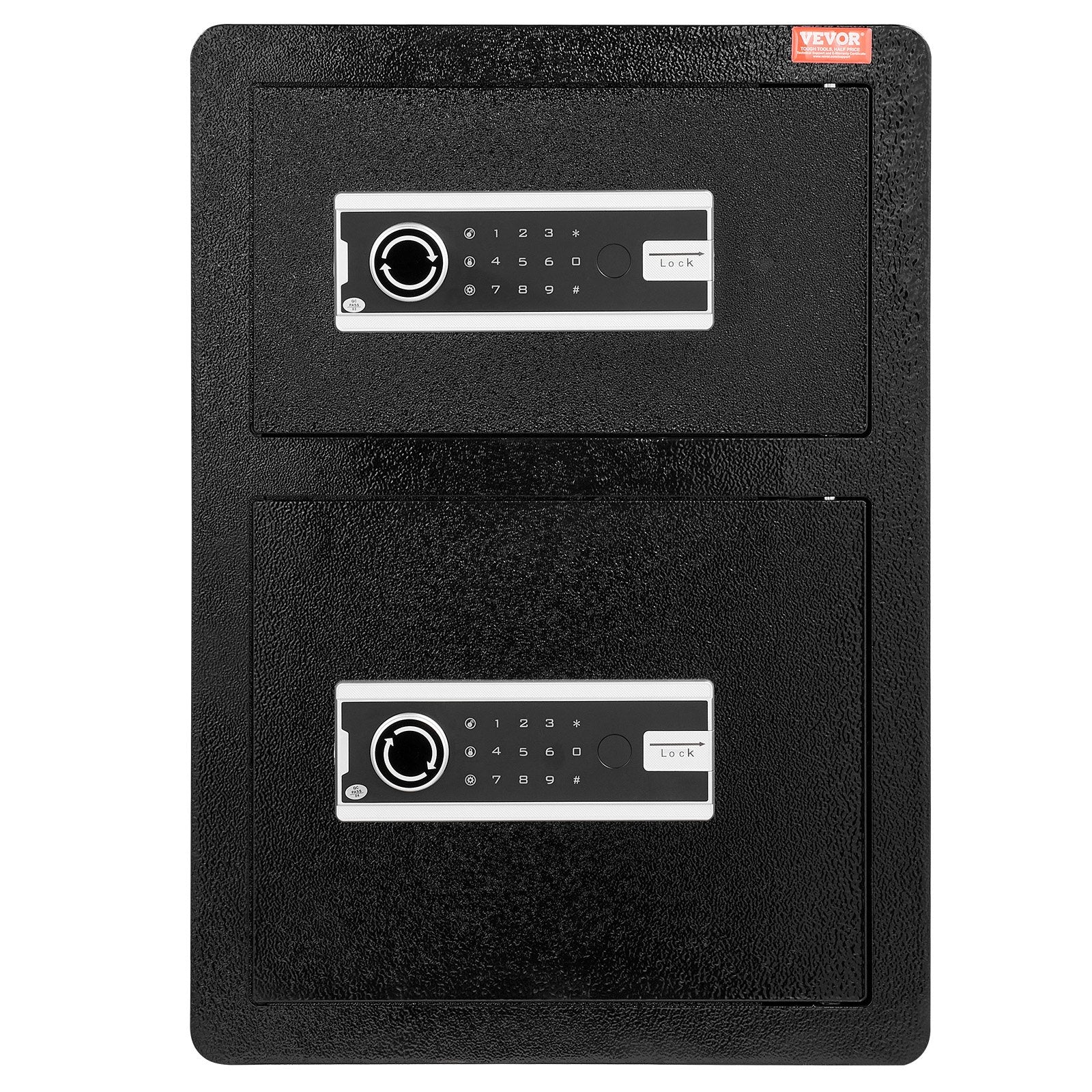 Electronic Door Locks: VEVOR Double Door 3.5 cu.ft Safe Box with Key Lock Password Fireproof Bag Black