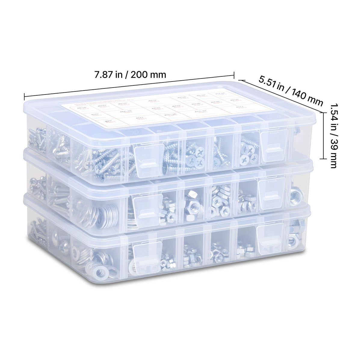 2250 Pcs Bolts and Nuts Assortment Kit, Metric + Imperial Machine Screws and Flat Washers, Alloy Steel M3/M4/M5/M6/M8 Multiple Size, for Equipment/Vehicle Assembly,Galvanized White