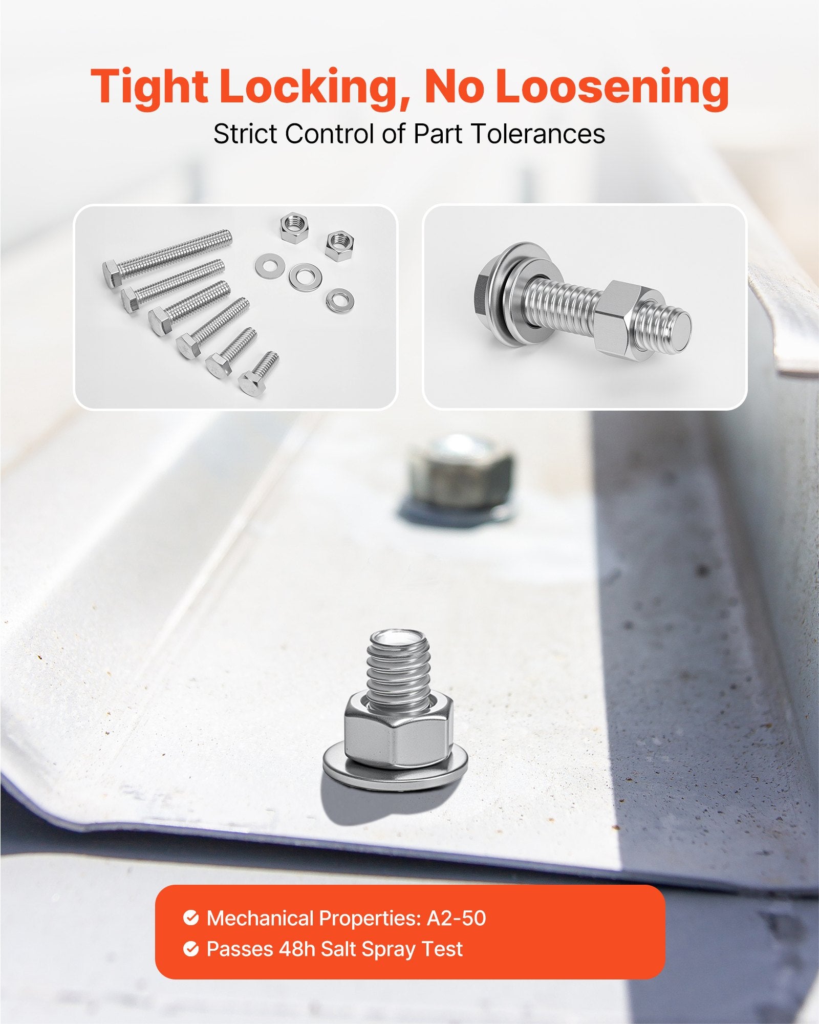 Automotive Repair & Speciality Tools: VEVOR 246 Pcs Bolts and Nuts Assortment Kit, Imperial Screws and Flat Washers, Stainless Steel 1/4-20,5/16-18,3/8-16, Spring Lock Washers for Furniture / Equipment /Vehicle Assembly with Case