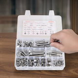 Automotive Repair & Speciality Tools: VEVOR 246 Pcs Bolts and Nuts Assortment Kit, Imperial Screws and Flat Washers, Stainless Steel 1/4-20,5/16-18,3/8-16, Spring Lock Washers for Furniture / Equipment /Vehicle Assembly with Case