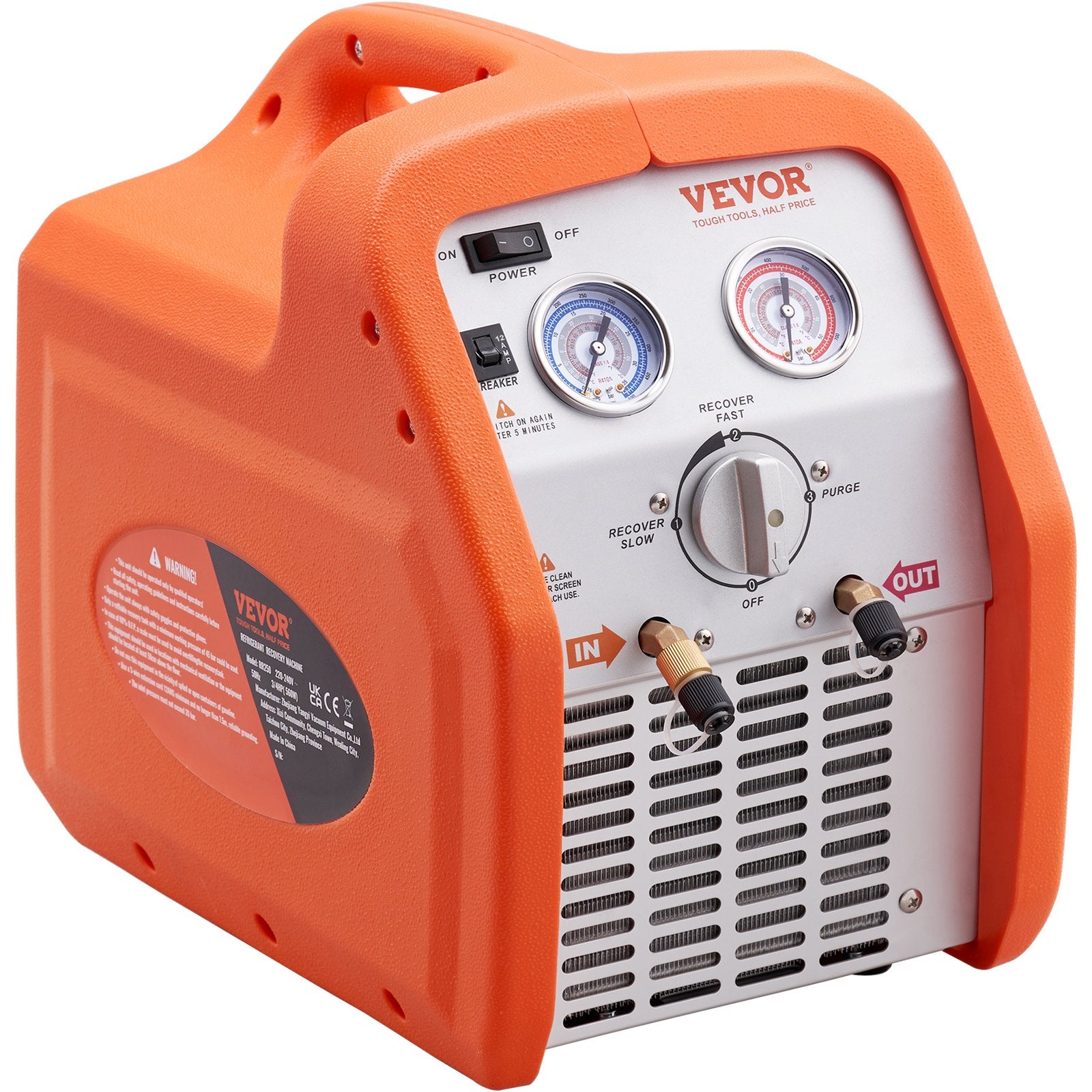 Food Storage: VEVOR Portable 3/4 HP Refrigerant Recovery Machine for Vapor Liquid Refrigerant
