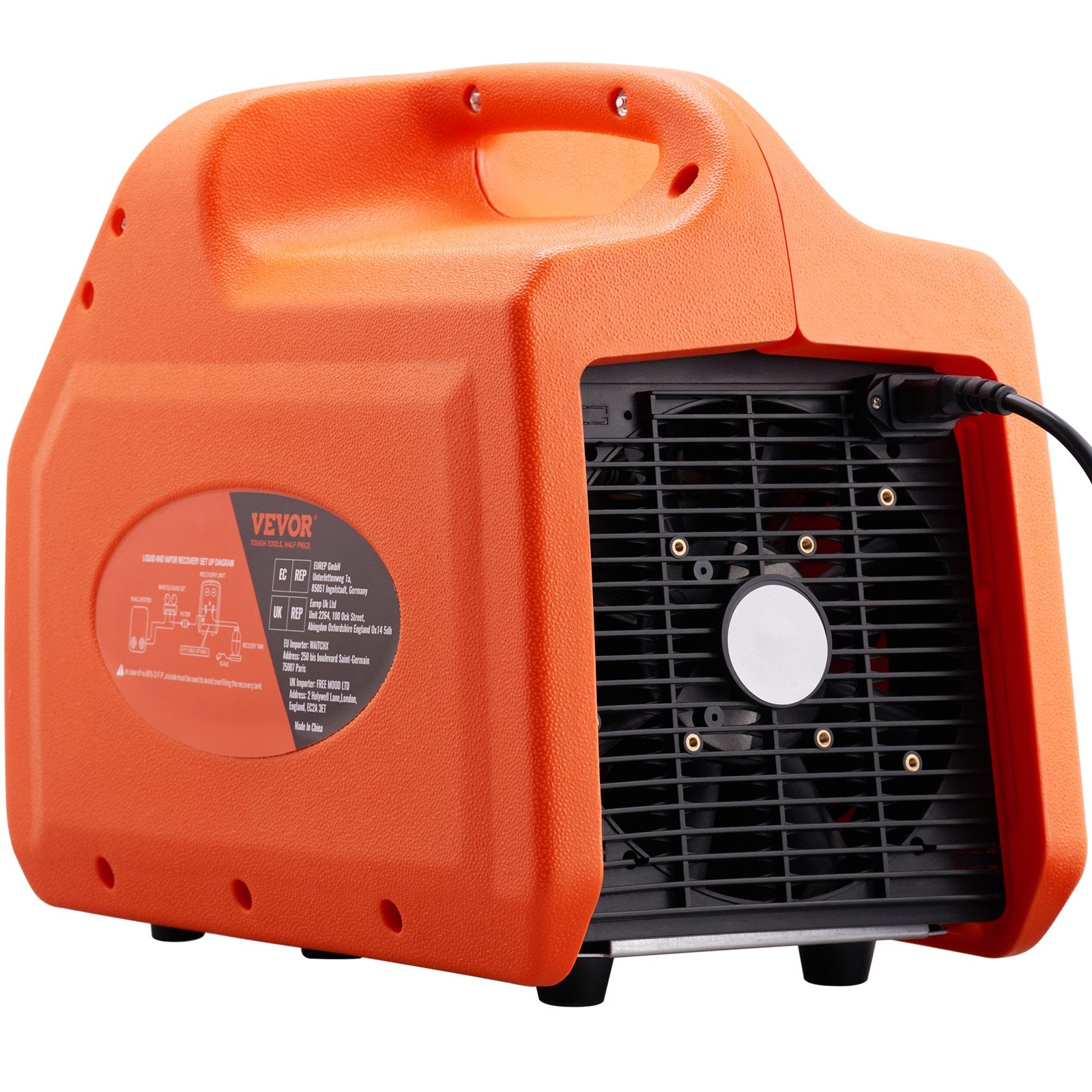 Food Storage: VEVOR Portable 3/4 HP Refrigerant Recovery Machine for Vapor Liquid Refrigerant