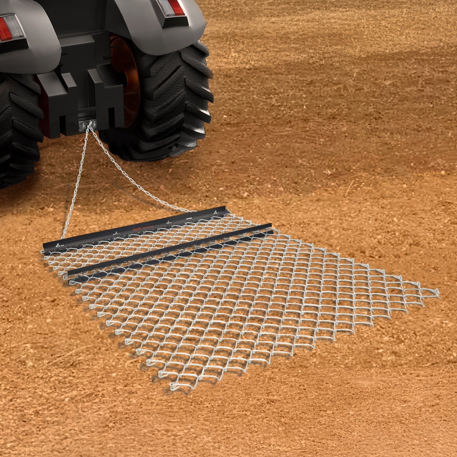 Lawn Rollers: VEVOR Drag Harrow 4 x 5 ft Chain Harrow Lawn Rake ATV UTV Tractor Attachments