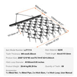 Chainsaws: VEVOR Drag Harrow, 4'x4' Heavy-Duty Chain Harrow with 69 Teeth, ATV UTV Tractor Attachments Field Drag Mat for Sod Prepping, Seeding Lawns, Landscape Leveling, Harrow Rake for Gravel Driveway Yard