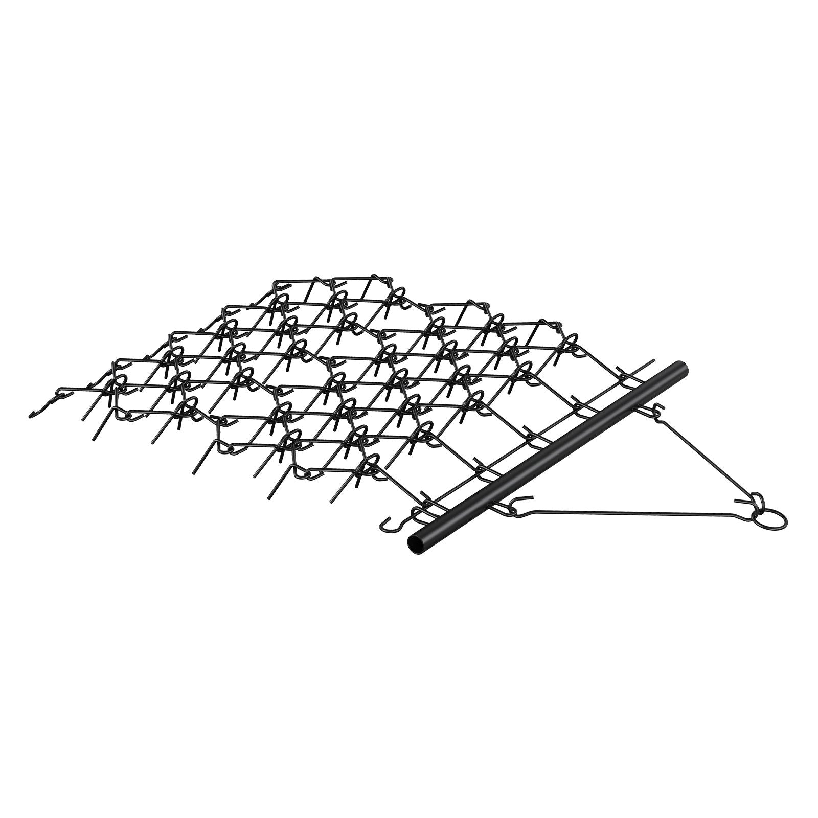 Drag Harrow, 4'x4' Heavy-Duty Chain Harrow with 69 Teeth, ATV UTV Tractor Attachments Field Drag Mat for Sod Prepping, Seeding Lawns, Landscape Leveling, Harrow Rake for Gravel Driveway Yard