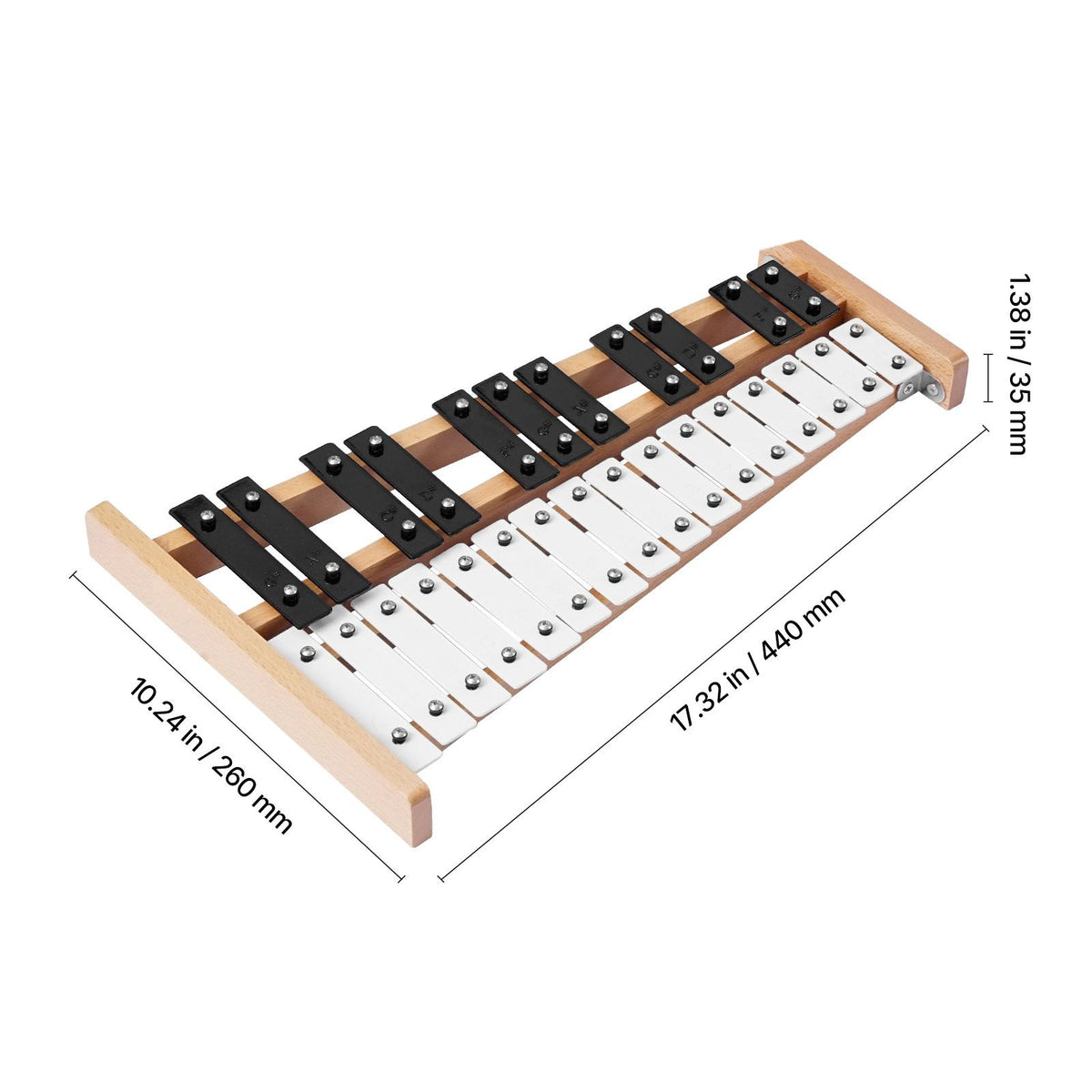 Glockenspiel Xylophone, 27 Notes, Professional Xylophone Percussion Instrument, with Metal Keys, Includes 4 Mallets, Carrying Bag, Beginner Musical Instrument for Adults and Kids Music Teaching