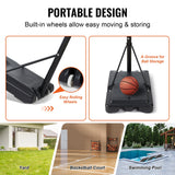 Basketball & Basketball Accessories: VEVOR Basketball Hoop, 4-10 ft Adjustable Height Portable Backboard System, 44 inch Basketball Hoop & Goal, Kids & Adults Basketball Set with Wheels, Stand, and Fillable Base, for Outdoor/Indoor