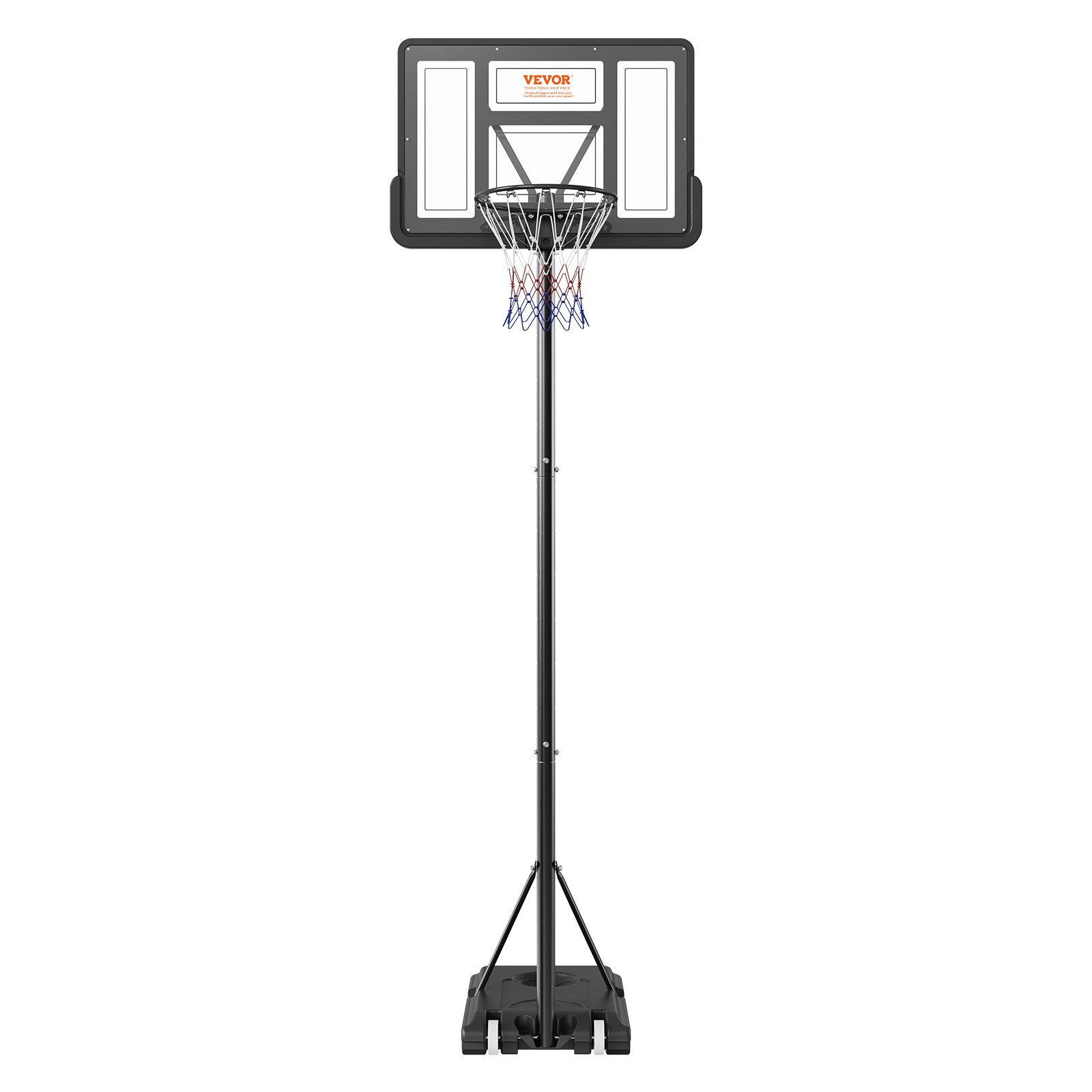 Basketball & Basketball Accessories: VEVOR Basketball Hoop, 4-10 ft Adjustable Height Portable Backboard System, 44 inch Basketball Hoop & Goal, Kids & Adults Basketball Set with Wheels, Stand, and Fillable Base, for Outdoor/Indoor