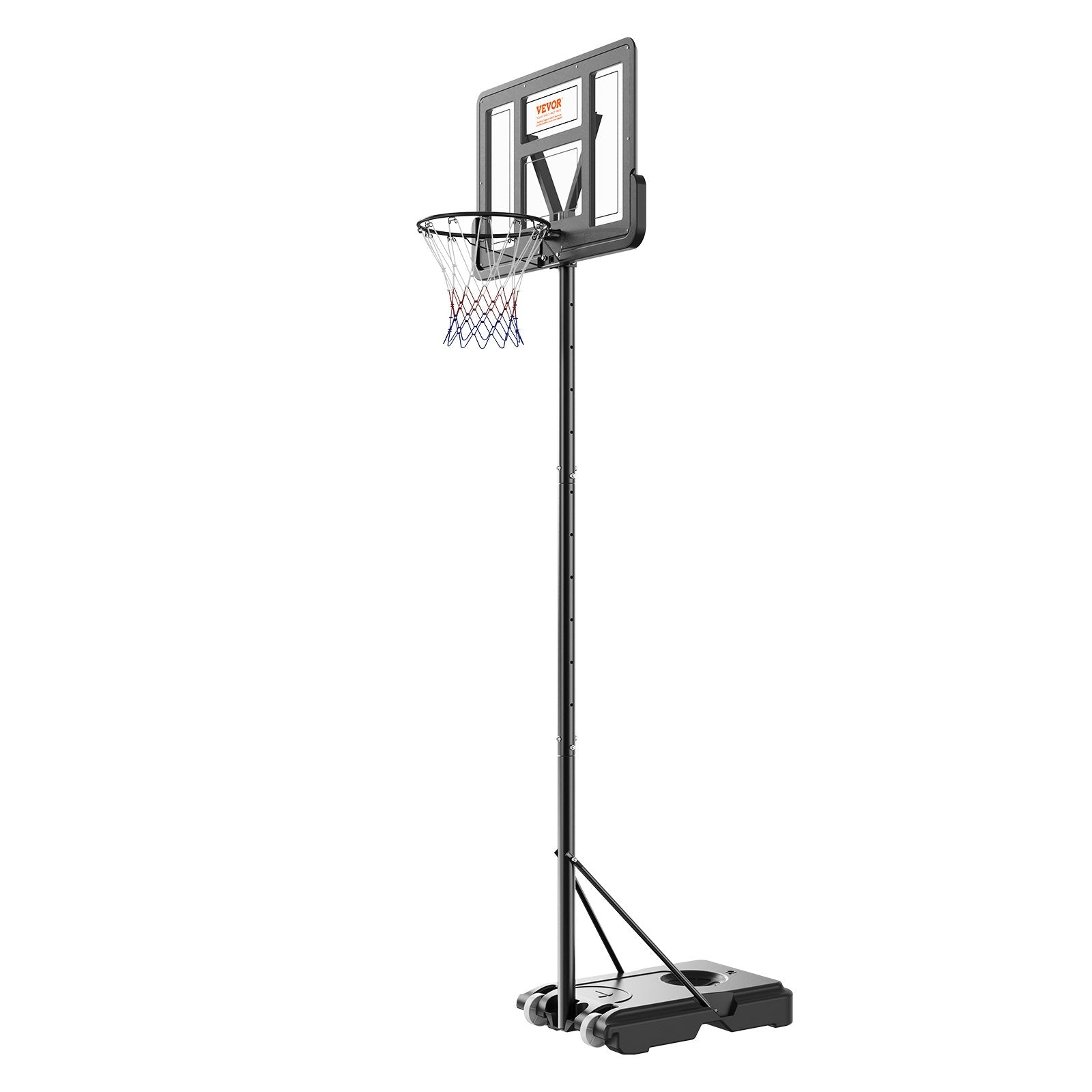 Basketball & Basketball Accessories: VEVOR Basketball Hoop, 4-10 ft Adjustable Height Portable Backboard System, 44 inch Basketball Hoop & Goal, Kids & Adults Basketball Set with Wheels, Stand, and Fillable Base, for Outdoor/Indoor