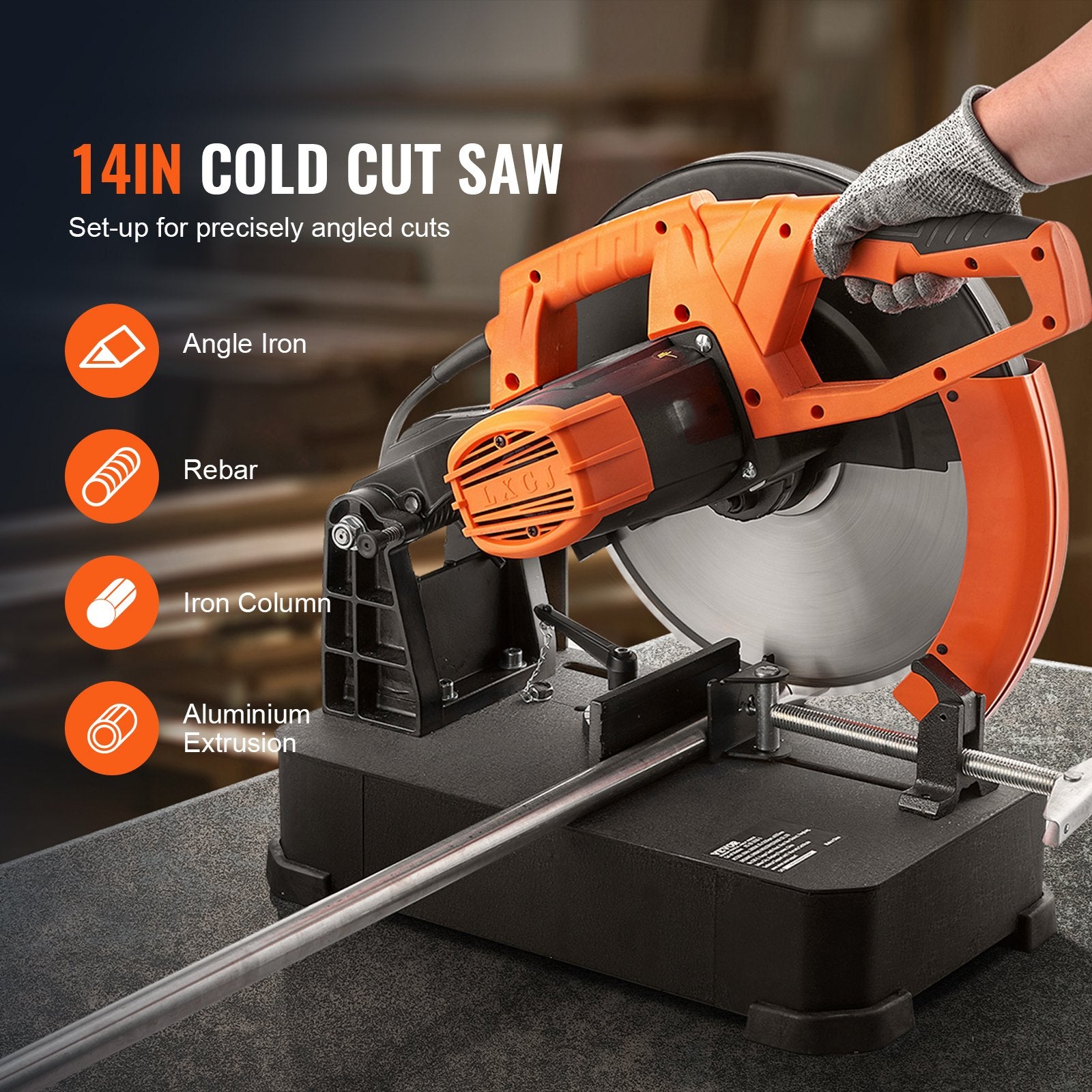 Chainsaws: VEVOR Chop Saw, 14"/355mm Blade Diameter Cut Off Saw, 2800W 1200RPM Steel Cutting Machine, Adjustable Dry Cut Chop Saw, Miter Saw for Cutting Metal Cold Cut Saw for Steel/Rebar/Iron/Aluminum