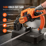 Chainsaws: VEVOR Chop Saw, 14"/355mm Blade Diameter Cut Off Saw, 2800W 1200RPM Steel Cutting Machine, Adjustable Dry Cut Chop Saw, Miter Saw for Cutting Metal Cold Cut Saw for Steel/Rebar/Iron/Aluminum