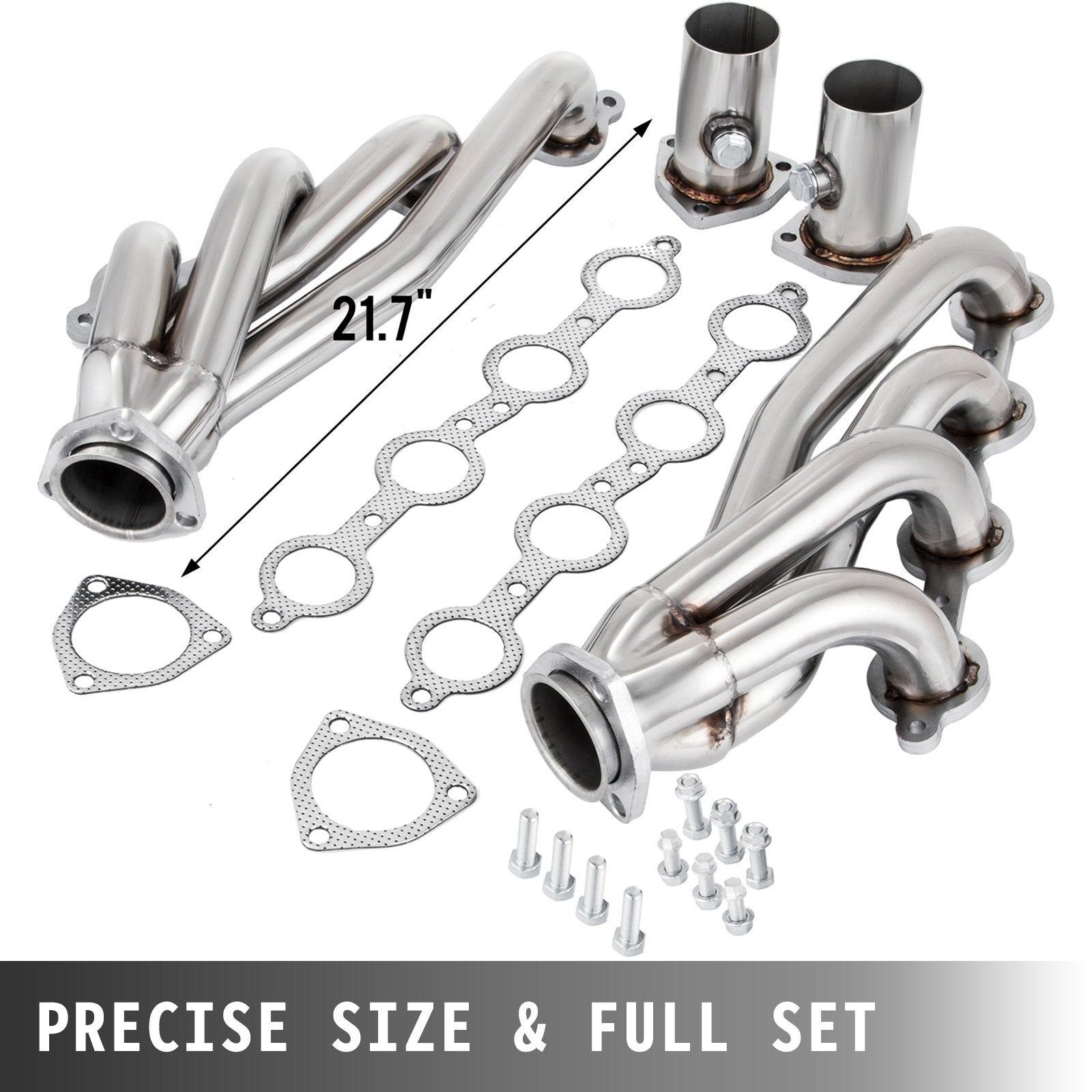 VEVOR Exhaust Header Set 1 5/8" Exhaust Turbo Headers, Stainless Steel Exhaust Manifold Headers, Shorty Engine Conversion LS Swap Exhaust Headers for Chevy Corvette 1963-1981 V8 Engines LS1 LS2 LS3 LS6 LS10 SUV/Truck Car