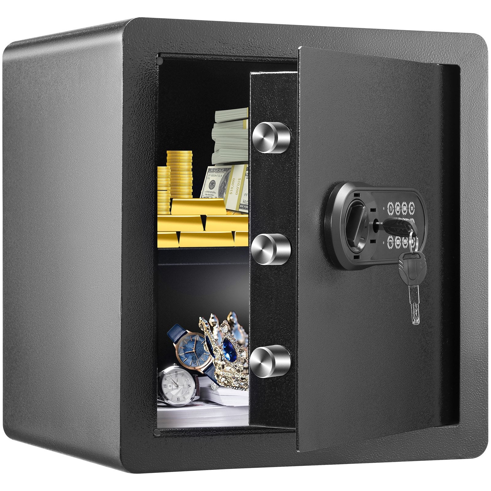 Beds & Bed Frames: VEVOR Safe 1.8 Cubic Feet Home Safe Steel for Cash Gold 15.75x13x16.9 inch