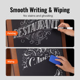 Posters, Paintings & Prints: VEOVR A Frame Chalkboard Sign, 50x102 cm Double-Sided Sidewalk Signs, Freestanding Vintage Wooden Chalk Board with Chalks & Magnetic Eraser, Rustic Brown Outdoor Sandwich Board Kitchen Home Wedding