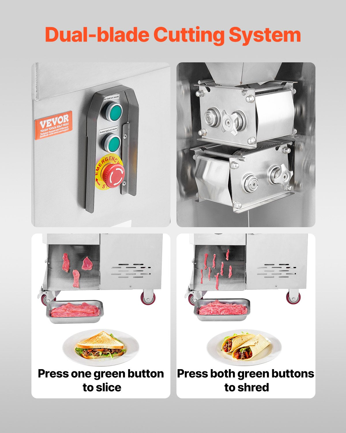 Electric Meat Cutter Machine 1100W Commercial Meat Slicer Cutting Machine