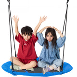 Garden Ornaments: VEVOR Tree Swing, 40 Inch Saucer Swing, 750lbs Weight Capacity, 900D Oxford Fabric Swing Seat with 2 Tree Hanging Straps and Adjustable Multi-Strand Ropes, Round Swing for Kids Outdoor, Blue