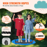 Garden Ornaments: VEVOR Tree Swing, 40 Inch Saucer Swing, 750lbs Weight Capacity, 900D Oxford Fabric Swing Seat with 2 Tree Hanging Straps and Adjustable Multi-Strand Ropes, Round Swing for Kids Outdoor, Blue