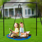 Garden Ornaments: VEVOR Tree Swing, 40 Inch Saucer Swing, 750lbs Weight Capacity, 900D Oxford Fabric Swing Seat with 2 Tree Hanging Straps and Adjustable Multi-Strand Ropes, Round Swing for Kids Outdoor, Blue