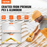 Building Materials: VEVOR PEX-AL-PEX Tube, 300M, 16 mm Diameter Aluminum-Plastic Composite Pipe Oxygen Barrier Radiant Floor PEX Pipe, 2 mm Thickness Radiant Heat Floor Plumbing Inner Aluminum Layer PEX Tubing Pipe