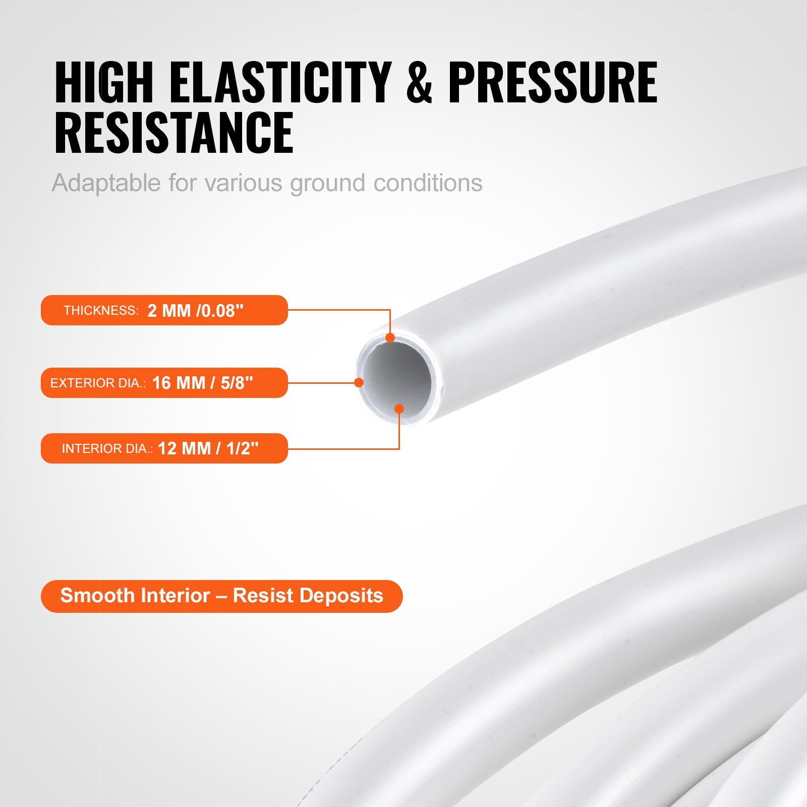 PEX-AL-PEX Tube, 300M, 16 mm Diameter Aluminum-Plastic Composite Pipe Oxygen Barrier Radiant Floor PEX Pipe, 2 mm Thickness Radiant Heat Floor Plumbing Inner Aluminum Layer PEX Tubing Pipe