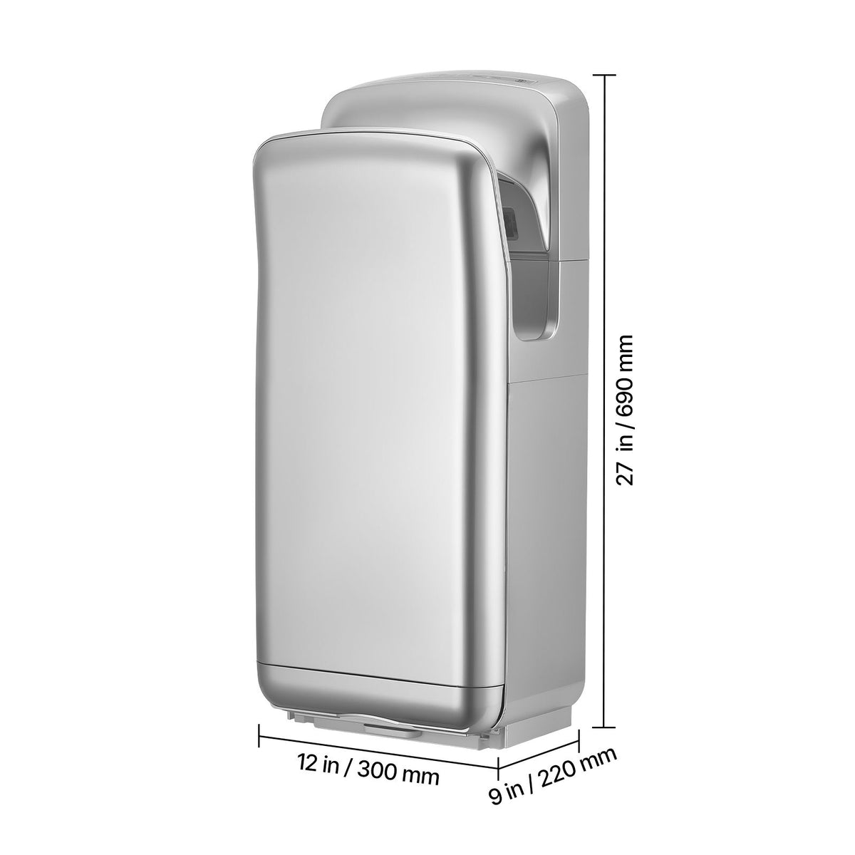 Vertical Hand Dryer, Hand Dryers with HEPA Filter, 19000 RPM High-Speed Motor, Dual-Side Airflow, ABS Sturdy Automatic Air Wall Mount Fast Drying for Commercial Bathrooms Modern Home, Silver