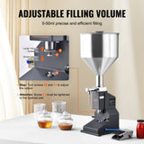 Food Storage: VEVOR Pneumatic Paste Liquid Filling Machine, 5-50ml Bottle Filler, Bottle Filling Machine, Stainless Steel Liquid Filler with Pedal for Milk Water Juice Essential Oil Shampoo Cosmetic Honey Lotion