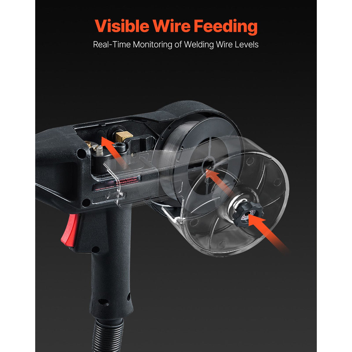 200Amp Spool Gun with 10FT Cable, Compatible with W Weldpro MlG200GDsv200 and MIG155GD Welders, Suitable for 0.030" and 0.035" Flux Core/Solid/Aluminum Welding Wires