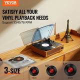 Audio Players & Recorders: VEVOR Bluetooth Vinyl Record Player 3-Speed Belt Driven Turntable 3W Speakers