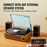 Audio Players & Recorders: VEVOR Bluetooth Vinyl Record Player 3-Speed Belt Driven Turntable 3W Speakers